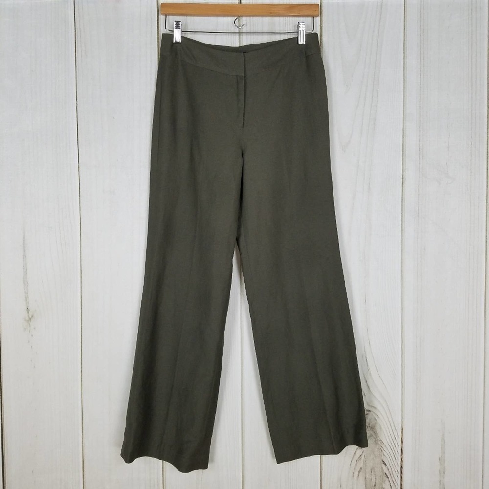 Alex Marie Green Wide Leg Linen Pants Slacks